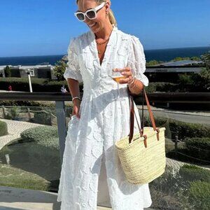 Women’s A-Line Embroidered Midi Dress